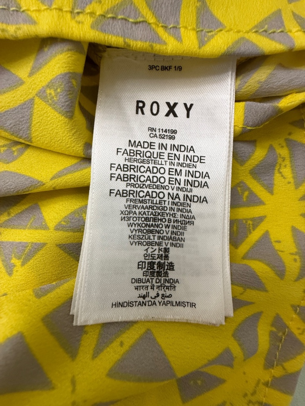 Roxy Yellow Geometric Mini Dress - Picture 13 of 15